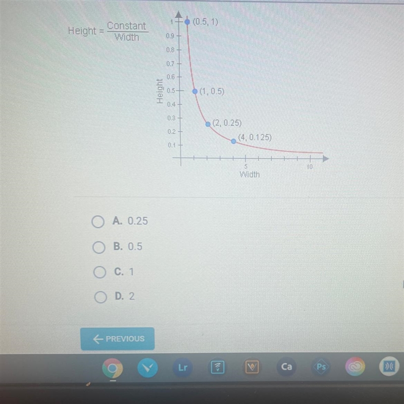 According to the graph, what is the value of the constant in the equation below?-example-1