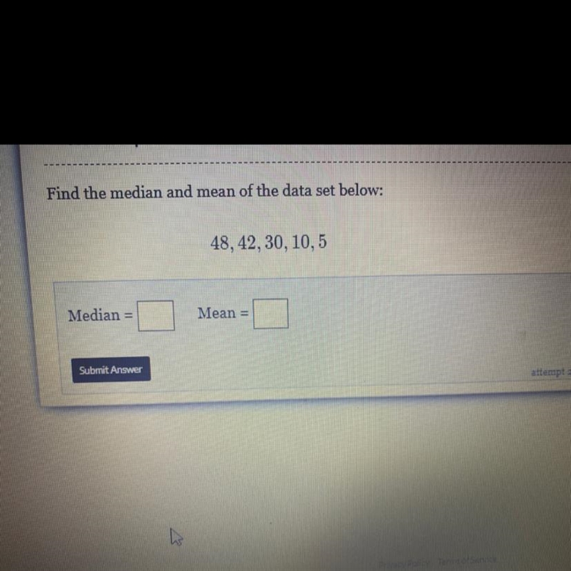 Find the median and mean of the data set below:-example-1