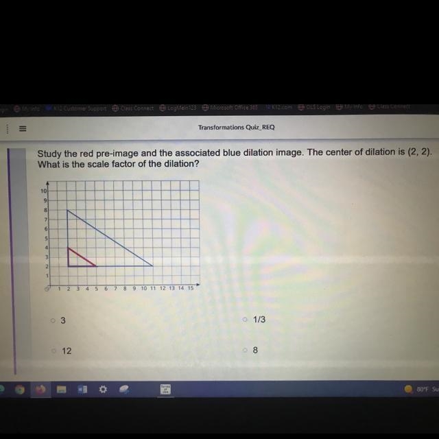 What is the scale factor of the dilation?-example-1