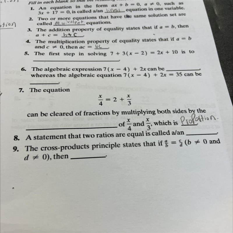 The first step in solving 7 + 3(x - 2) = 2x + 10 is to-example-1