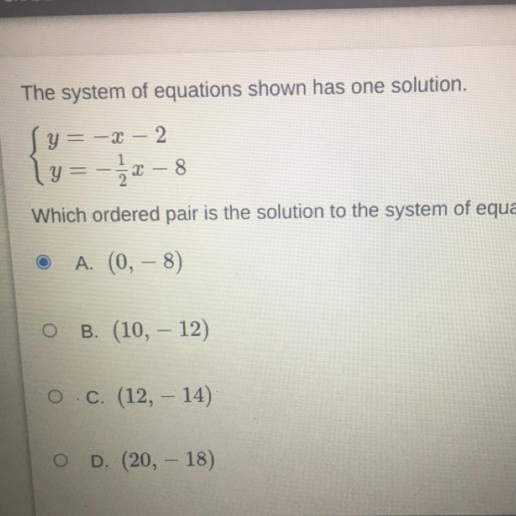 Which orders pair is the solution to the system of equations-example-1