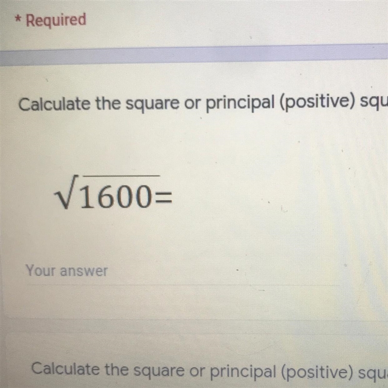 Calculate the square or principal (positive) square root * 15 V1600= Your answer-example-1