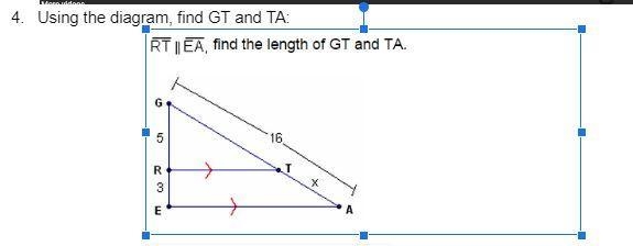 Using the diagram, find GT and TA:-example-1