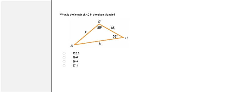 What is the length of AC in the given triangle?-example-1