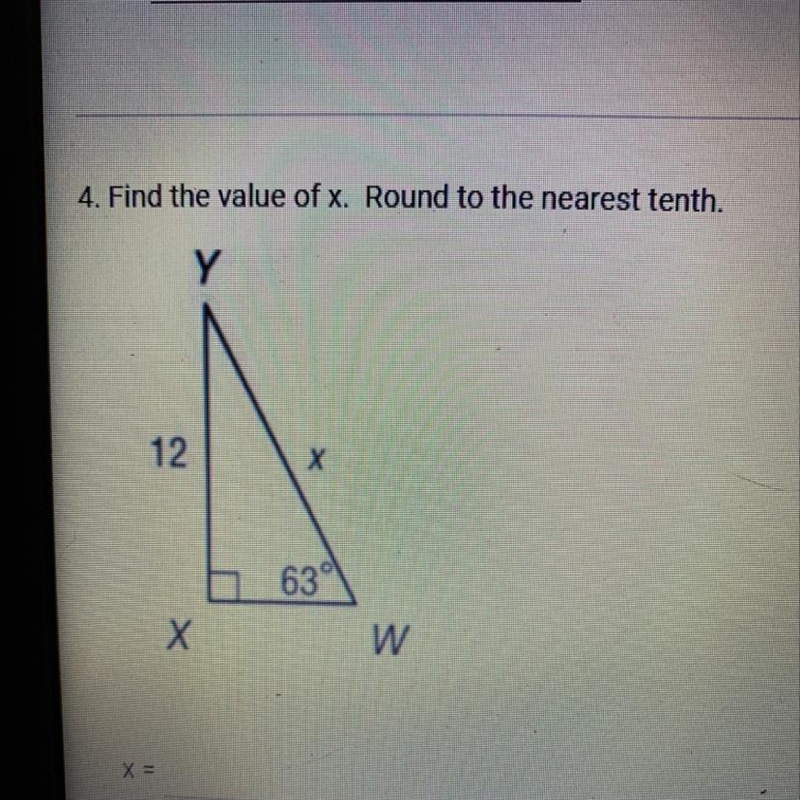 Find the value of X. Round to the nearest tenth.-example-1