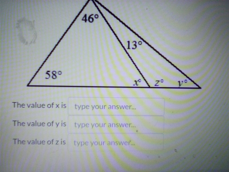 Please help!! Find the value of x,y,z!-example-1