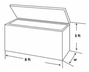 A freezer is shaped like a rectangular prism. It has a length of 8 feet and a height-example-1