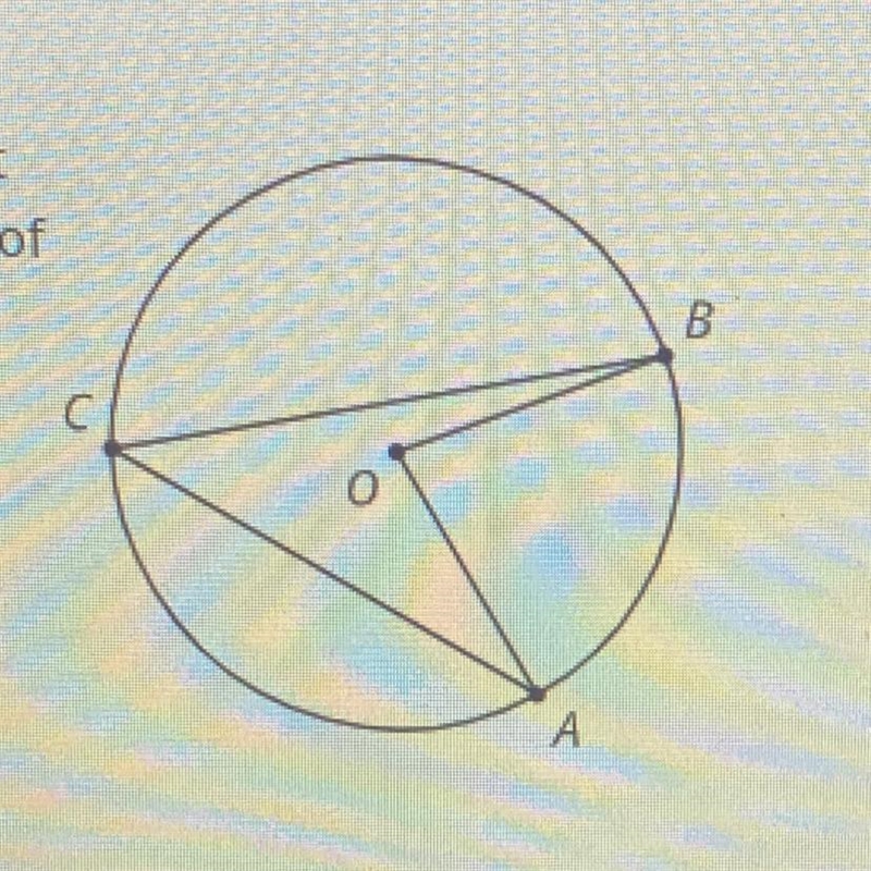 8. In the diagram, the measure of the arc from A to B not passing through C is 80 degrees-example-1