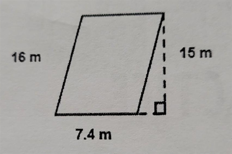 What is the width of a parallelogram with an area of 3,600 square yards and a length-example-1