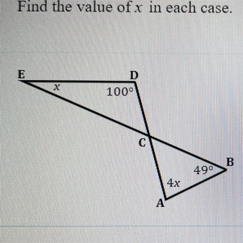 Find the value of x in each case.-example-1