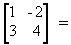 Find the determinant of the following matrix​. -2 10 2-example-1