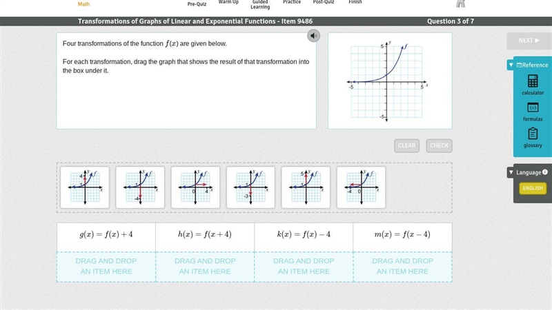 Four transformations of the function f(x) are given below. For each transformation-example-1