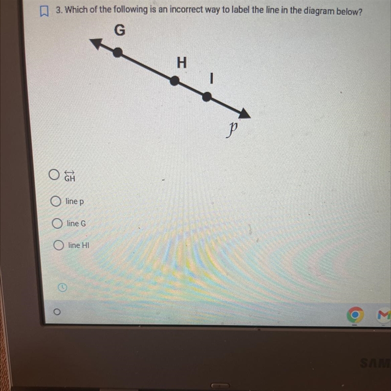 3. Which of the following is an incorrect way to label the line in the diagram below-example-1