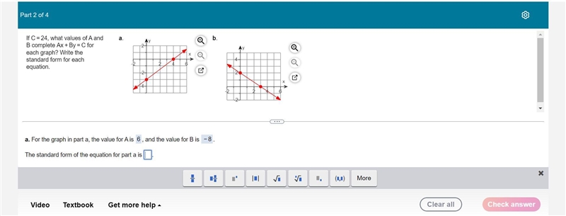 What is the standard form of the equation for part a-example-1