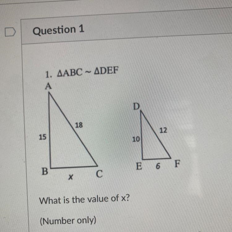 What is the value of x? (Number only)-example-1