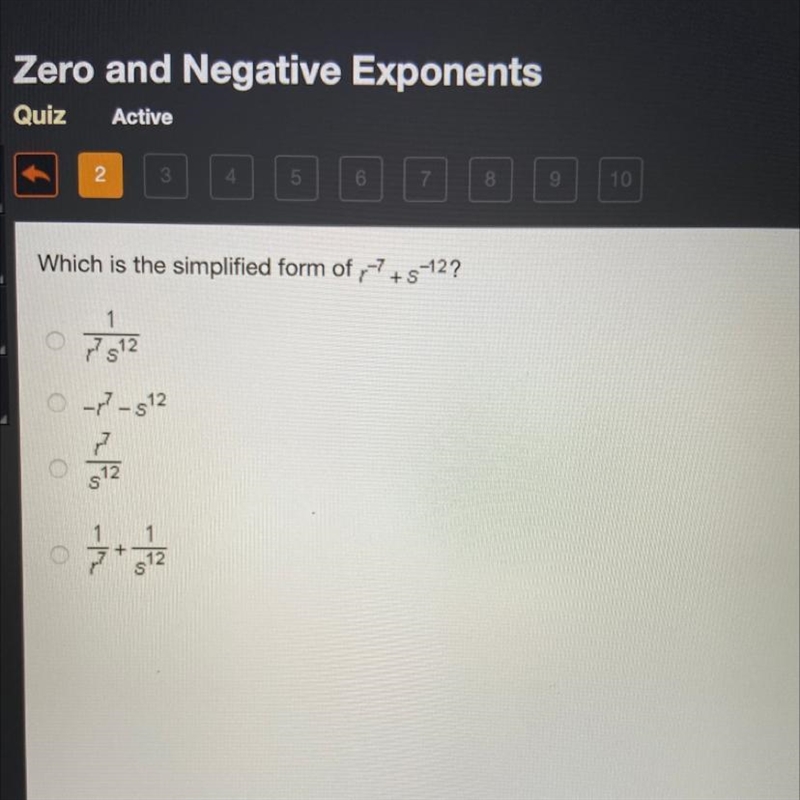 Which is the simplified form of r-7 + s-12?-example-1