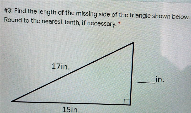 Help this poor soul with the homework (•‿•) find the length of the missing side of-example-1