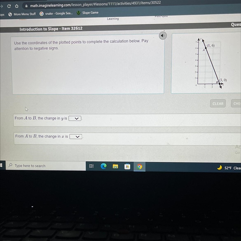 Use the coordinates of the plotted points to complete the calculation below. Pay attention-example-1