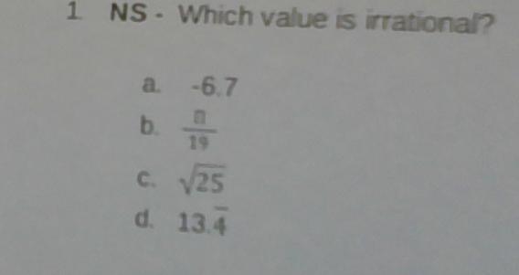 Which vaule is irratonal-example-1