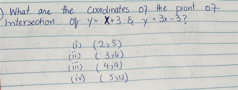 Coordintes of the point of intersection of Y? please help....​-example-1