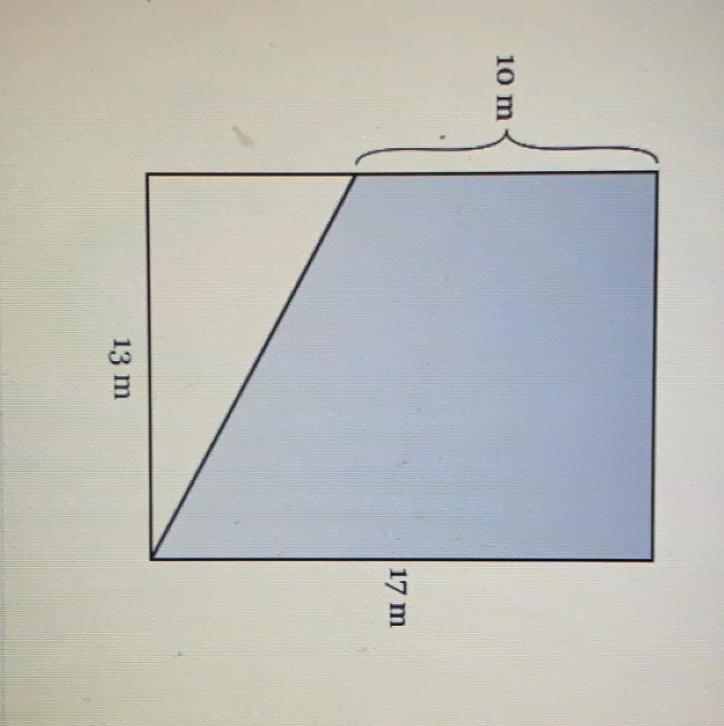 What is the area, in square meters, of the shaded part of the rectangle below?-example-1