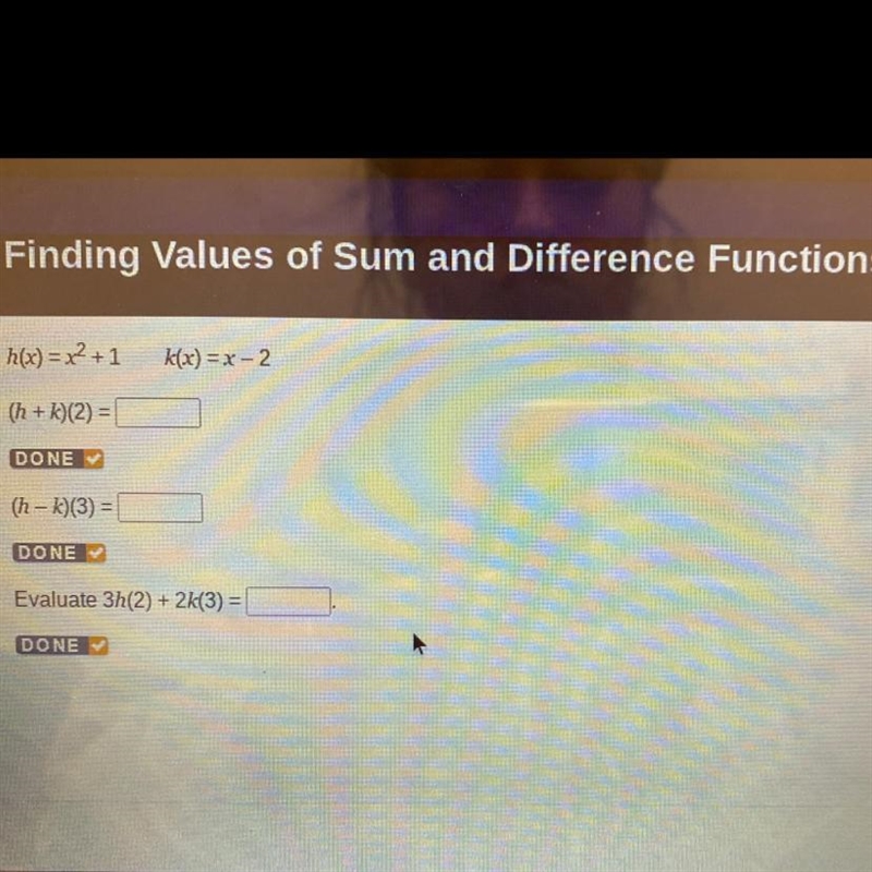 I need to find the value of sum and difference functions-example-1