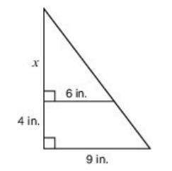 What is the value of x in the given triangle, in inches?-example-1