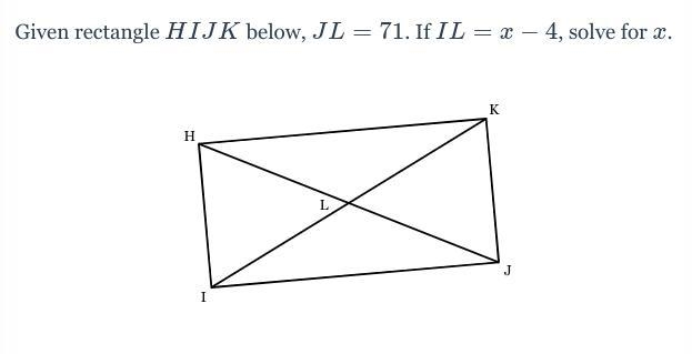 If given rectangle solve for x-example-1