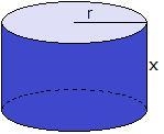 If r = 7 units and x = 4 units, then what is the volume of the cylinder shown above-example-1