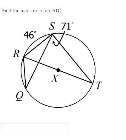 Find the measure of arc STQ.-example-1