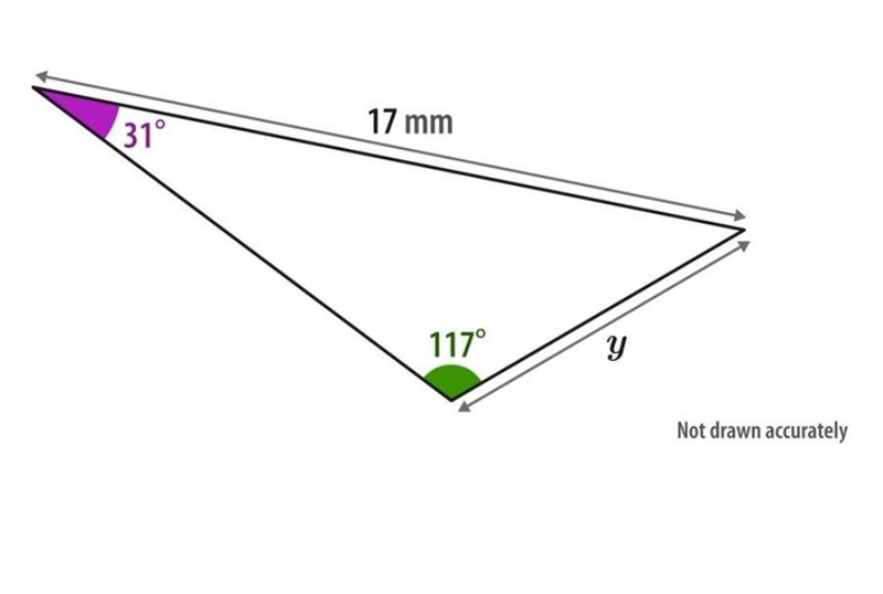 Using the sine rule, calculate the length y. Give your answer to 2 s.f.​-example-1