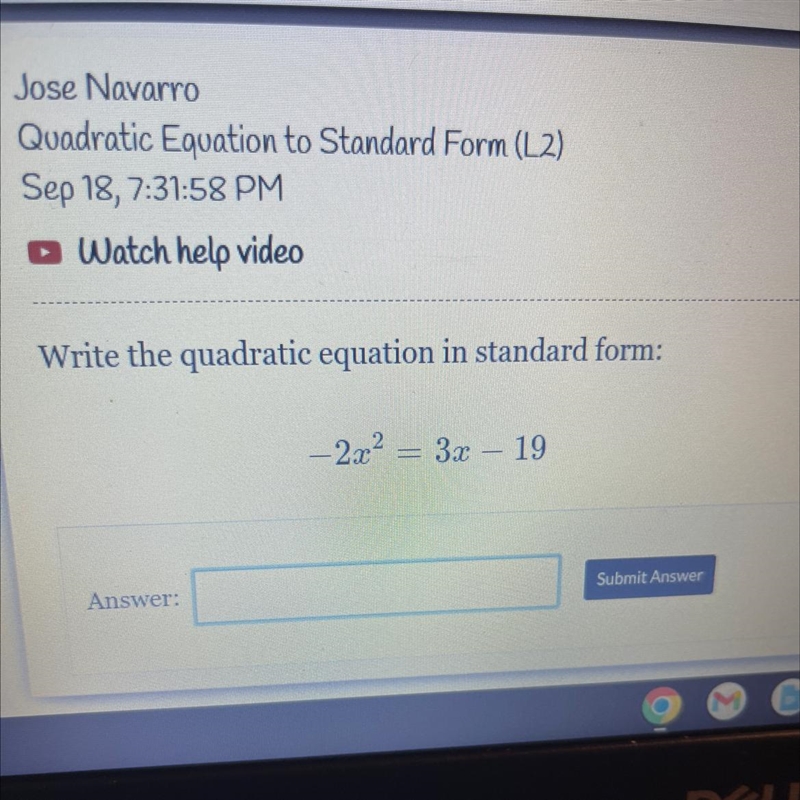 Quadratic Equation to Standard Form-example-1