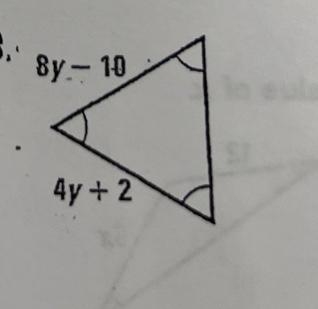 (Using algebra) find the value of y Help please!!!-example-1