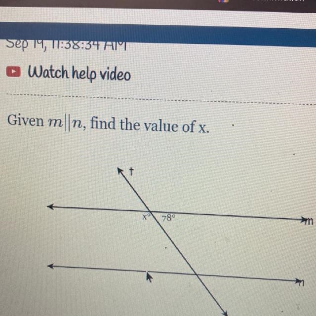 Given m|n, find the value of x.-example-1