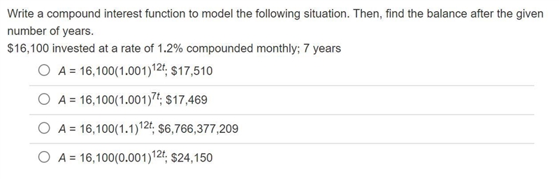 URGENT!!! Write a compound interest function to model the following situation. Then-example-1