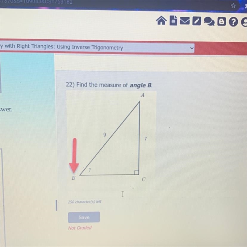 22) Find the measure of angle B.-example-1