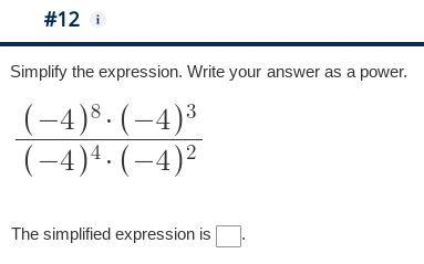 Number 12 Simplify the expression. Write your answer as a power.-example-1