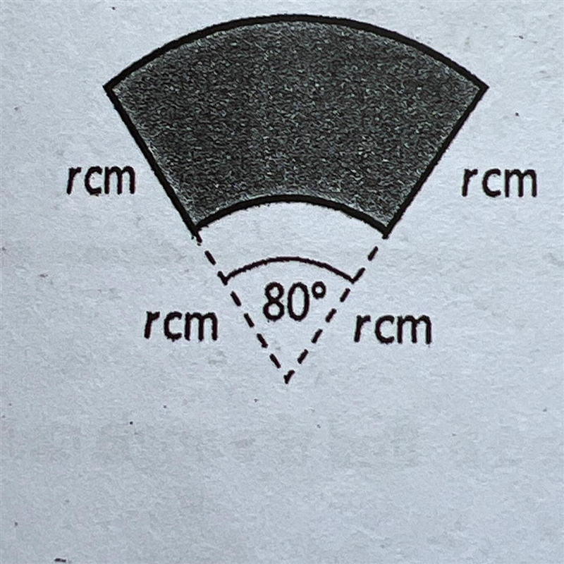 The area of the shape is 54 cm2. Find the value of r.-example-1