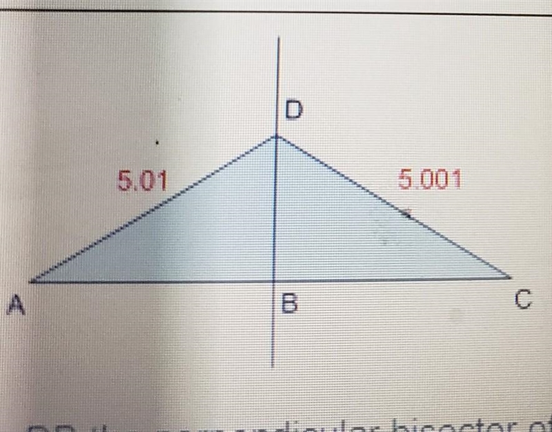 Is db the perpendicular bisector of ac? explain your reasoning.-example-1