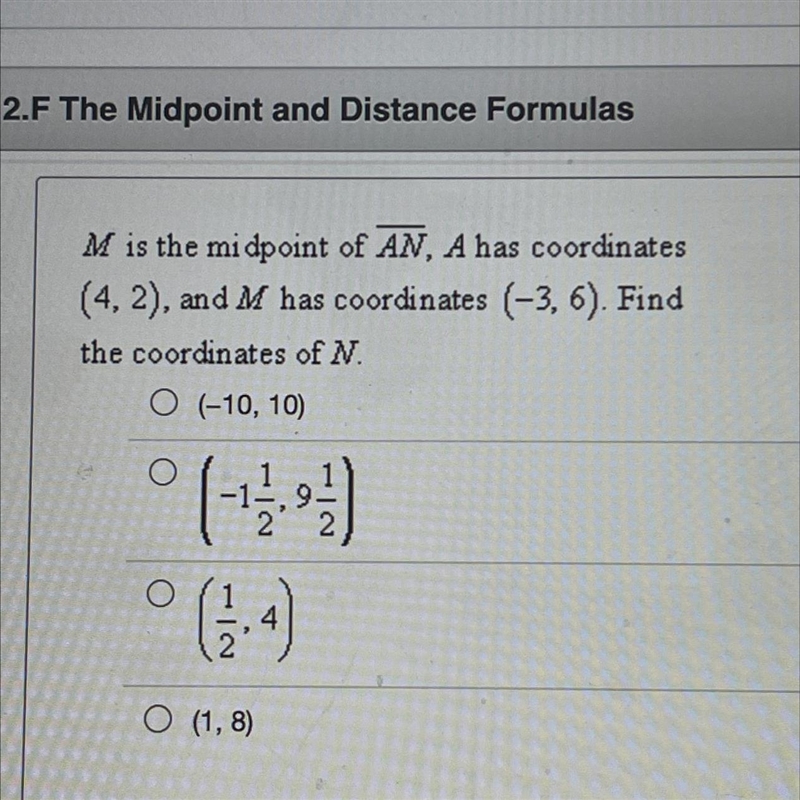 A. (-10,-10) B. (-1 /12, 9 1/2) C. (1/2, 4) D. (1,8)-example-1