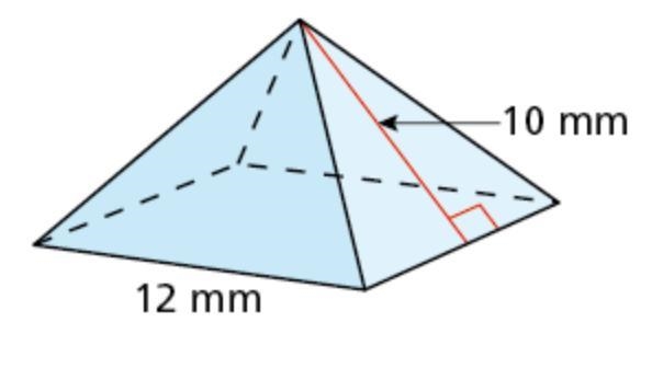 Find the surface area of the regular pyramid.-example-1