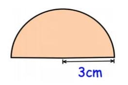 Find the area OR cicumference of the semi-circle below. You must show all work to-example-1