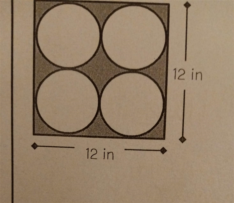 Determine the area of the shaded region. Pool Use 3 for \pi ​-example-1