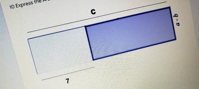 * Express the Area of the purple part of the rectangle. 15 C-example-1