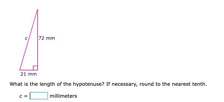 What is the length of the hypotenuse? If necessary, round to the nearest tenth.-example-1