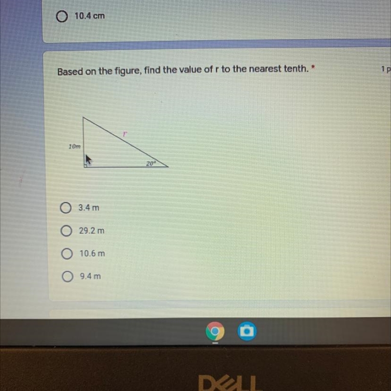 Find the value of r to the nearest tenth-example-1