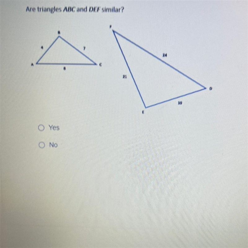 Are they similar? Yes or no-example-1