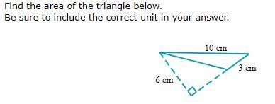 Find the area of the triangle below:-example-1