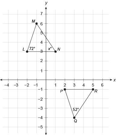 I LITTERALY BEG OF YOU TO HELP ME!! LMN≅PQR What is the value of x in degrees?-example-1