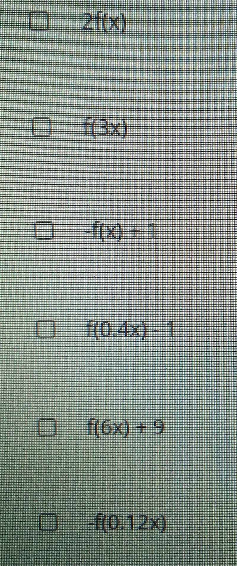 Consider the function f(x). Select all of the following that include a horizontal-example-1